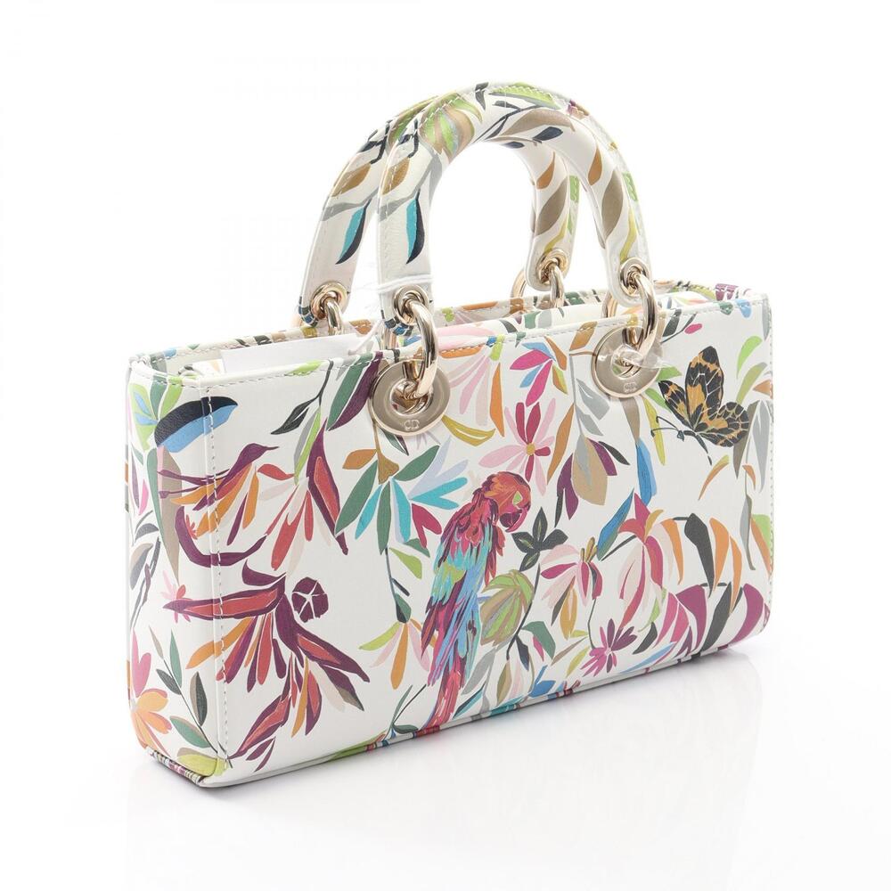 Dior LadyJoy Cannage Leather Handbag White Multicolor - Picture 2 of 5